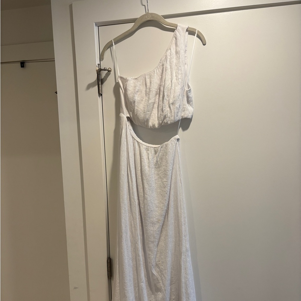 Abercrombie & Fitch White One-Shoulder Sundress